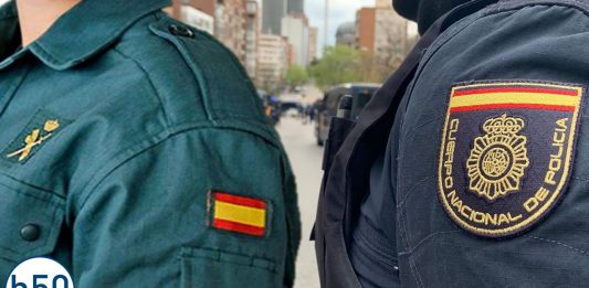 policia guardia civil bandera de España