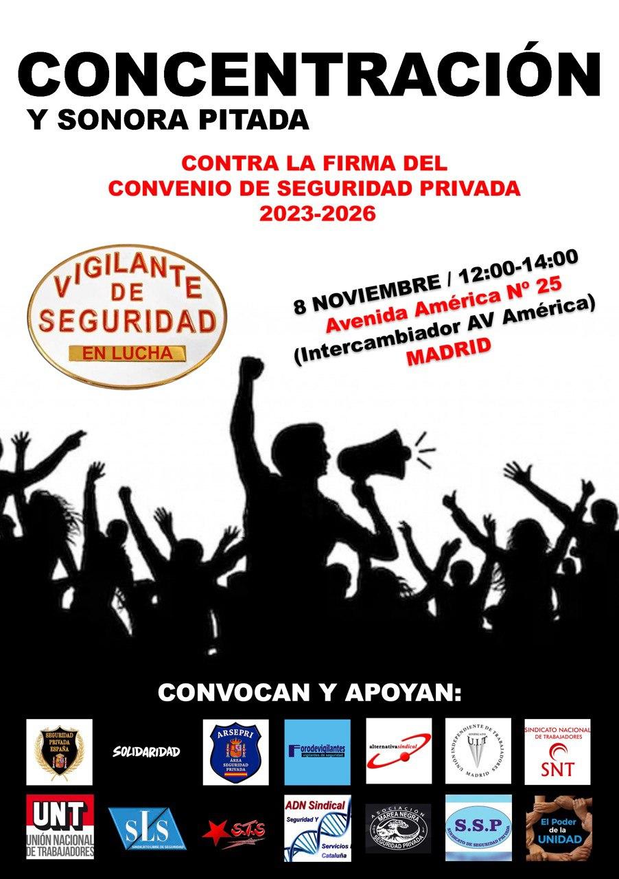 Convocada concentración de la seguridad privada en Madrid contra convenio del sector