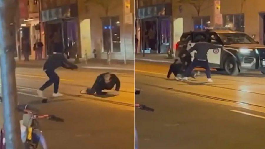 Un hombre usa una serpiente viva como látigo durante una pelea callejera en Toronto serpiente-piton-policia-pelea-Toronto-h50