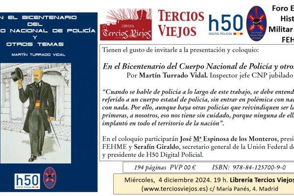 Presentación del libro del Bicentenario de la Policía Nacional del historiador Martín Turrado. Participará el Presidente de h50 Digital