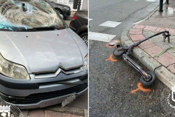 Detenido el conductor de un vehículo por arrollar a un patinete eléctrico y darse a la fuga